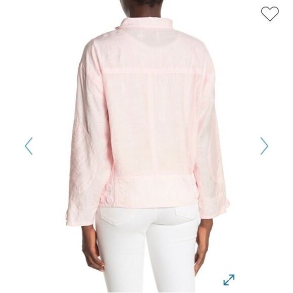 REBECCA Minkoff moto jacket pale pink size M Barbie core gorpcore - Picture 4 of 5